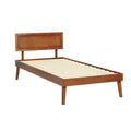 Artiss Single Bed Frame Wooden Walnut Splay Base