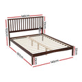 Artiss DOUBLE Bed Frame Wooden Walnut Timber Platform VISE
