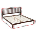 Artiss KING Bed Frame Wooden Timber Walnut Mattress Platform