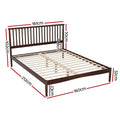 Artiss QUEEN Bed Frame Wooden Timber Walnut Base Platform VISE