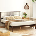 Artiss QUEEN Bed Frame Wooden Timber Walnut Base Platform VISE