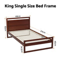 Artiss KING SINGLE Bed Frame Wooden Walnut WITTON