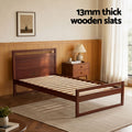Artiss KING SINGLE Bed Frame Wooden Walnut WITTON