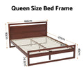 Artiss Bed Frame QUEEN Wooden Walnut WITTON