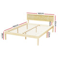 Artiss DOUBLE Bed Frame Wooden Base Mattress Platform Pine YUMI