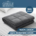Giselle Weighted Blanket 9kg Adult Grey Queen Size