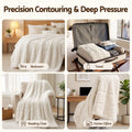 Giselle Faux Fur Weighted Blanket 2 Sided Long Pile Sherpa Reverse Cream 6.8KG 120 x 180cm