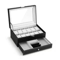 Embellir 12 Grid Watch Box Organizer Jewellery Display Storage Case