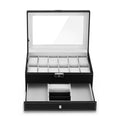 Embellir 12 Grid Watch Box Organizer Jewellery Display Storage Case