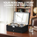 Embellir 12 Grid Watch Box Organizer Jewellery Display Storage Case