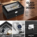 Embellir 12 Grid Watch Box Organizer Jewellery Display Storage Case