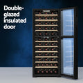 Devanti Wine Fridge Compressor Dual Zone 80 Bottle Cooler