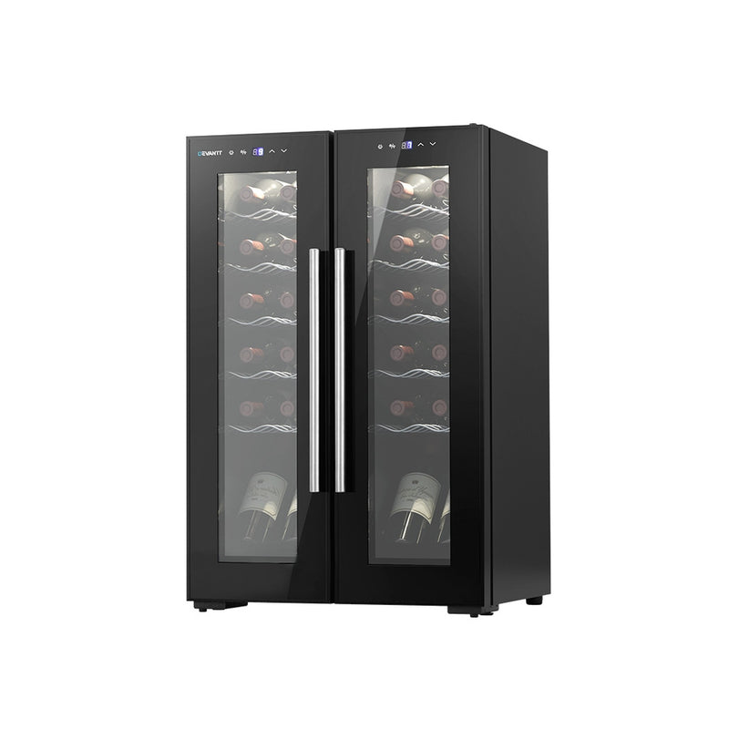 Devanti Wine Fridge Dual Zone 24 Bottles Cooler