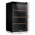 Devanti Wine Fridge 34 Bottle Cooler Black Stainless Steel
