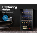 Devanti Wine Fridge 34 Bottle Cooler Black Stainless Steel