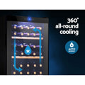 Devanti Wine Fridge 34 Bottle Cooler Black Stainless Steel