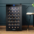 Devanti Wine Fridge Cooler 28 Bottle Black Glass Door