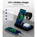 Devanti 4in1 Wireless Charger Station Fast Charging Phone Black