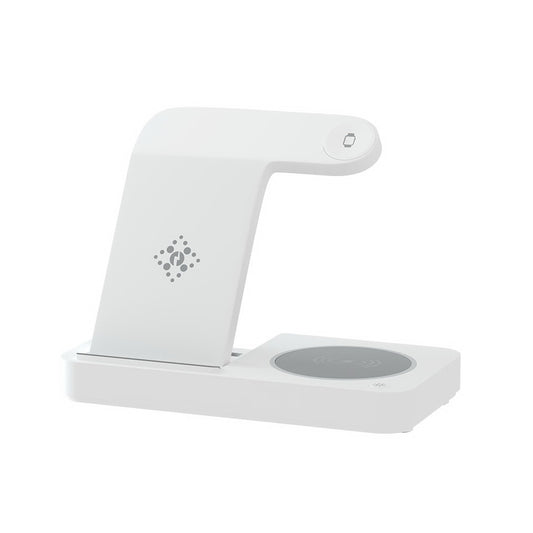 Devanti 4-in-1 Wireless Charger Dock Fast Charging Phone White