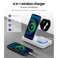 Devanti 4-in-1 Wireless Charger Dock Fast Charging Phone White