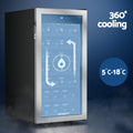 Devanti Wine Fridge 42 Bottles Cooler Stainless Steel