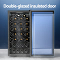 Devanti Wine Fridge 42 Bottles Cooler Stainless Steel