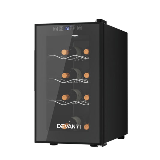 Devanti Wine Fridge Cooler 8 Bottle Capacity Black