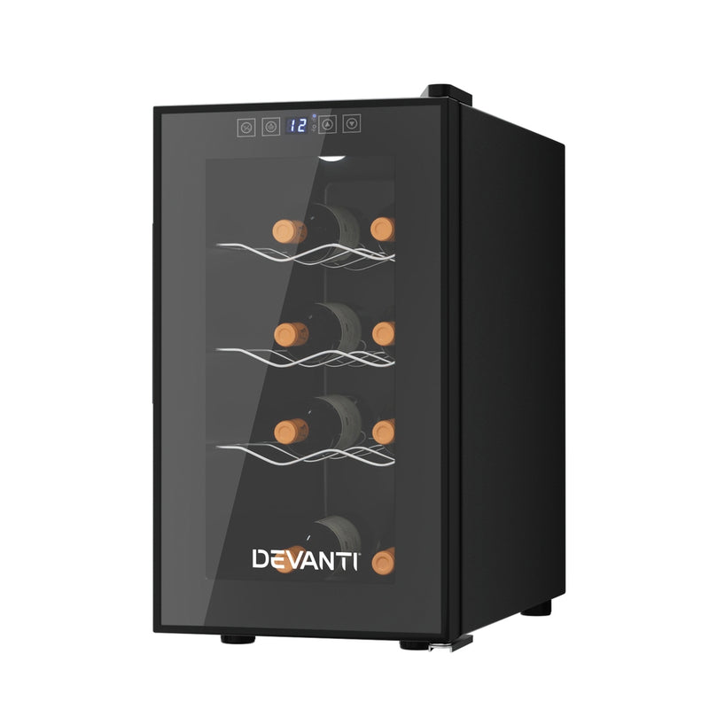 Devanti Wine Fridge Cooler 8 Bottle Capacity Black