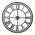 Artiss 60cm Wall Clock Roman Numerals Metal Black