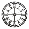 Artiss 80cm Large Wall Clock Roman Numerals Metal Black