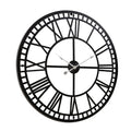 Artiss 80cm Large Wall Clock Roman Numerals Metal Black