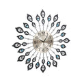 Artiss 60cm 3D Peacock Wall Clock Crystal Silver Large