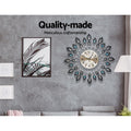 Artiss 60cm 3D Peacock Wall Clock Crystal Silver Large