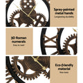 Artiss 80cm Wall Clock Roman Numerals Brown Retro Large