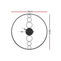 Artiss 75cm Round Wall Clock Black No Numeral Large