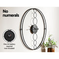 Artiss 75cm Round Wall Clock Black No Numeral Large