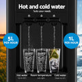 Devanti 22L Water Cooler Dispenser 3 Taps Benchtop Black Filter