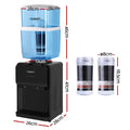 Devanti Water Cooler Dispenser 22L Hot Cold Black Benchtop Filter