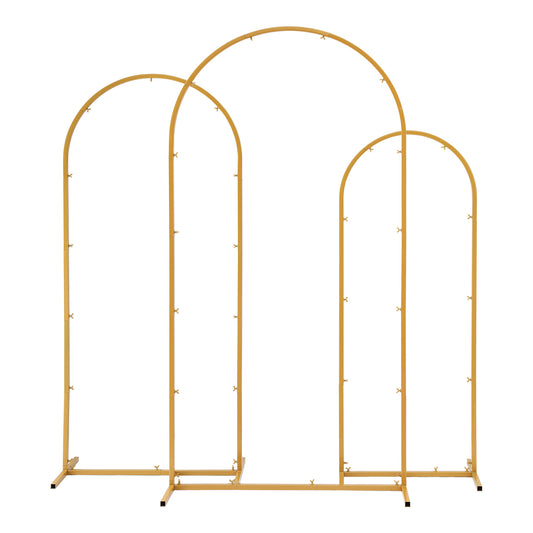 Wedding Arch Stand Set 3 Gold Metal Frame Balloon Decoration