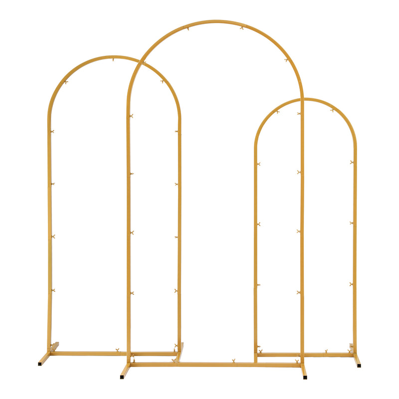 Wedding Arch Stand Set 3 Gold Metal Frame Balloon Decoration