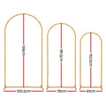 Wedding Arch Stand Set 3 Gold Metal Frame Balloon Decoration