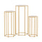 3Pcs Wedding Backdrop Pedestal Stand Gold Metal Hexagon Wedding Frame Plinth Pillars Table
