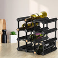 Artiss Wine Rack 12 Bottle Black Metal Storage Stand