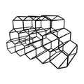 Artiss Metal Wine Rack 12 Bottle Black No Assembly