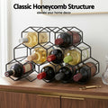 Artiss Metal Wine Rack 12 Bottle Black No Assembly