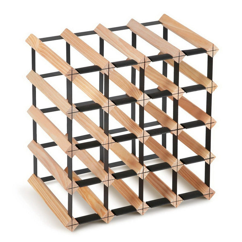 Artiss Wine Rack 20 Bottle Black Metal Storage