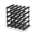 Artiss Wine Rack 20 Bottle Black Storage Holder