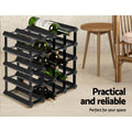 Artiss Wine Rack 20 Bottle Black Storage Holder