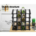 Artiss Wine Rack 20 Bottle Black Storage Holder