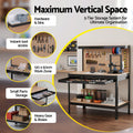 Giantz 120cm Workbench Pegboard Work Table 20 Hooks
